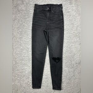 American Eagle Jeans Womens 2 Curvy Super High Rise Jegging Stretch Holes Grunge